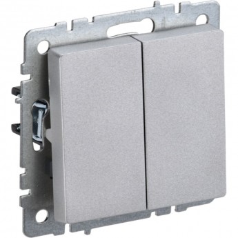 Выключатель 2-клавишный IEK BRITE 10А ВС10-2-0-БрА алюминий - BR-V20-0-10-K47 Выключатель 2-клавишный IEK BRITE 10А ВС10-2-0-БрА алюминий - BR-V20-0-10-K47